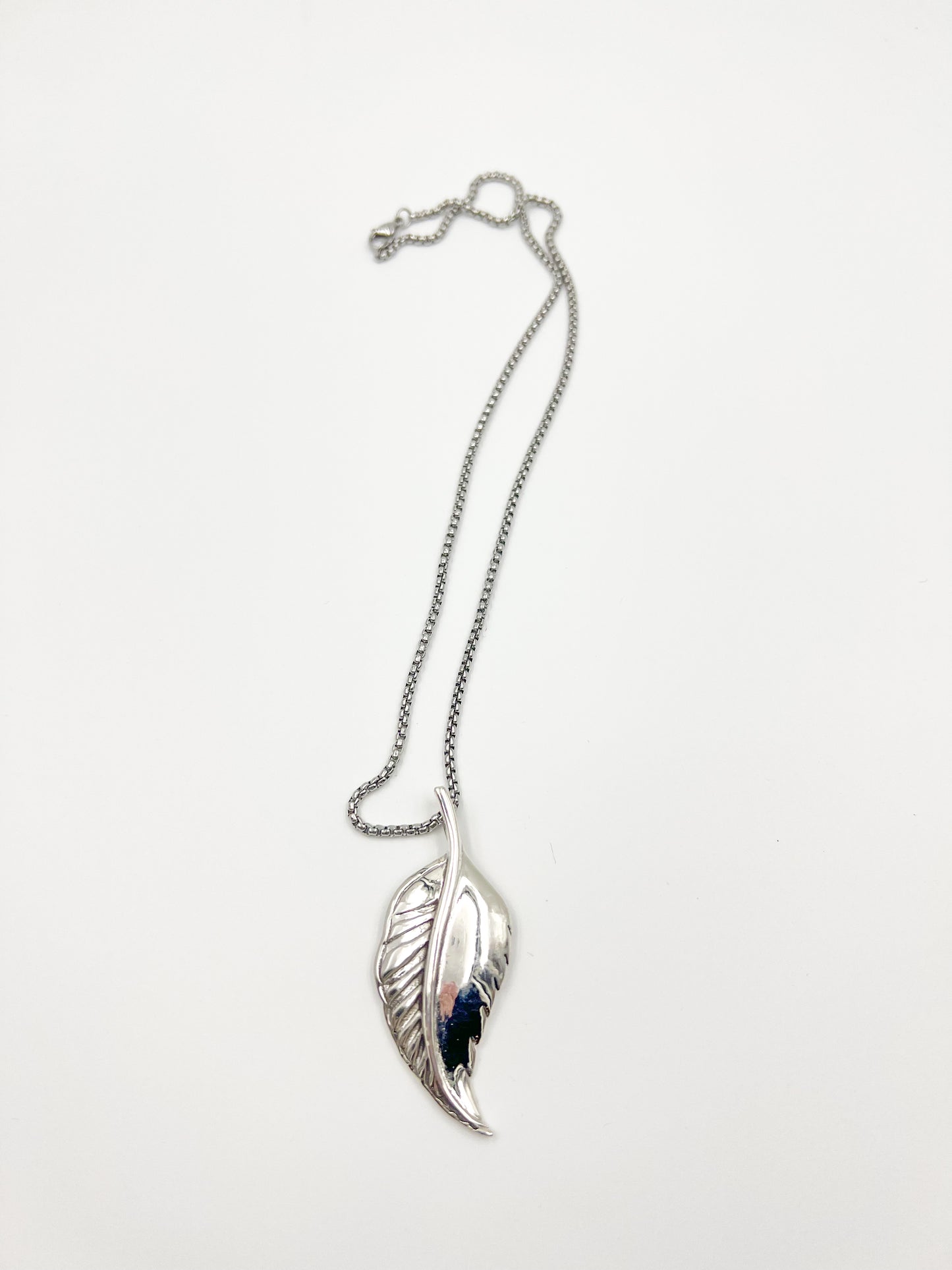 Large Sterling Leaf Pendant