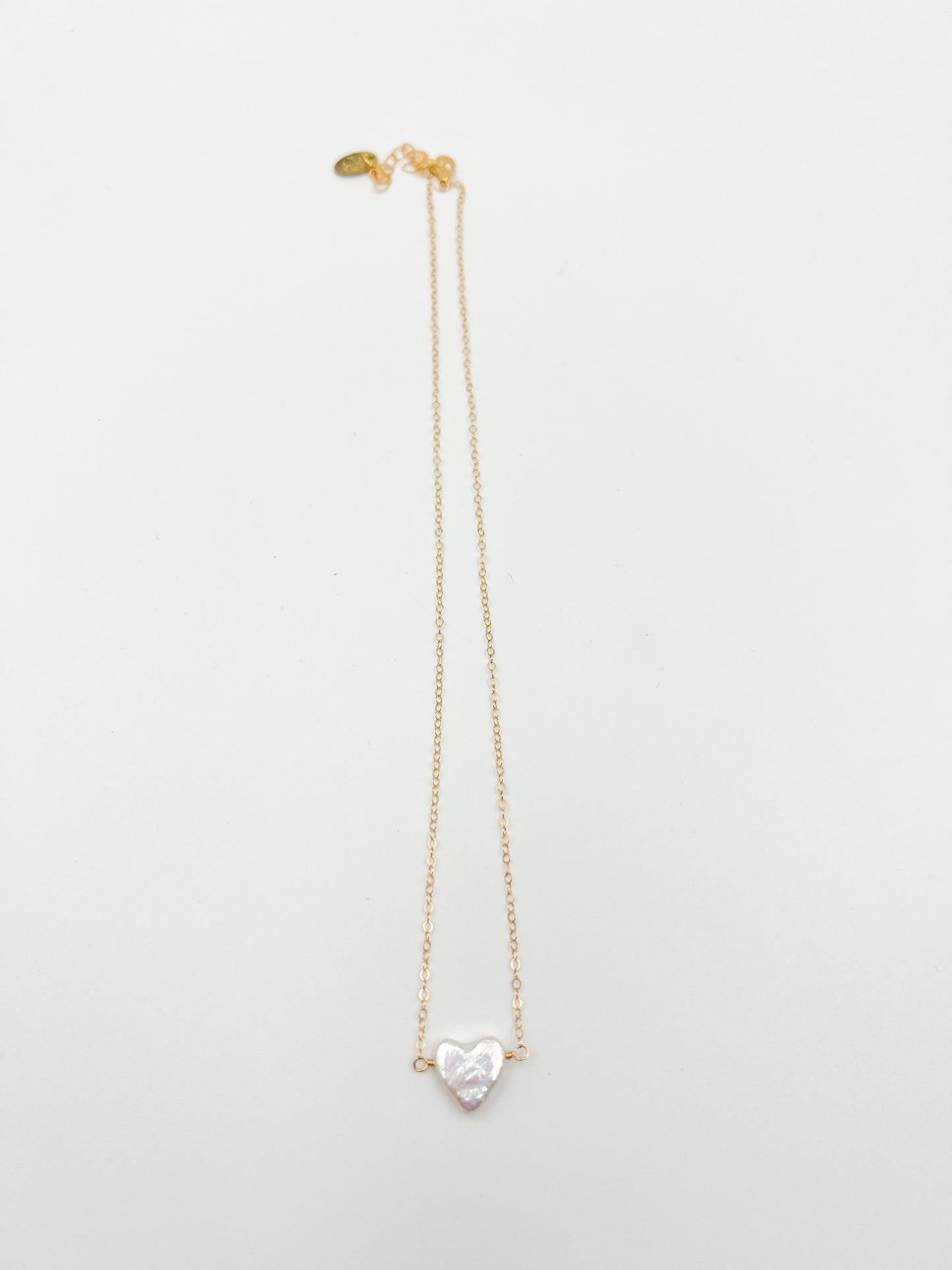 Freshwater Pearl Heart Necklace - Gold