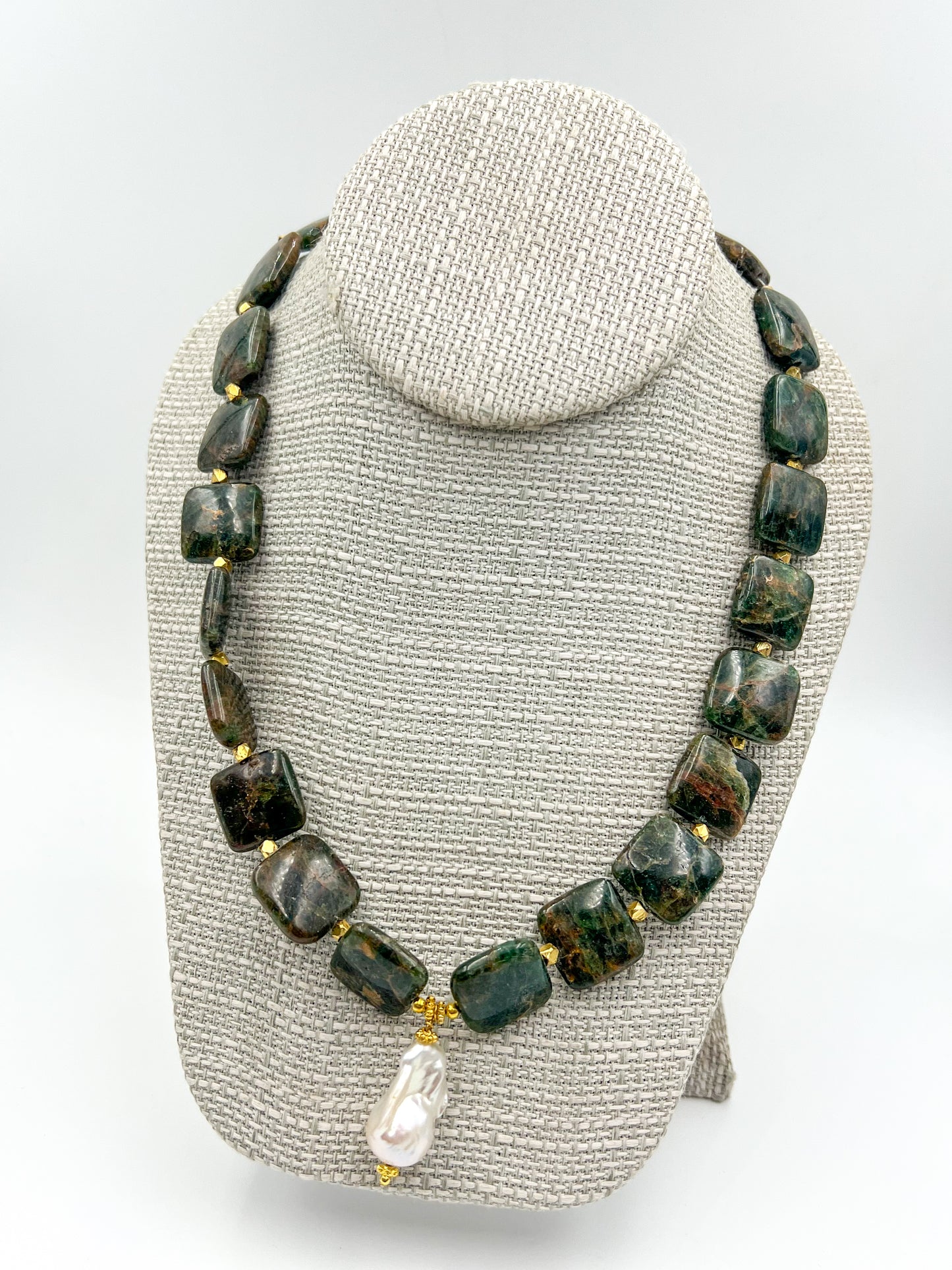 Marble Serpentine Stone Necklace