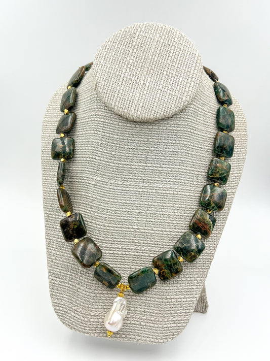 Marble Serpentine Stone Necklace