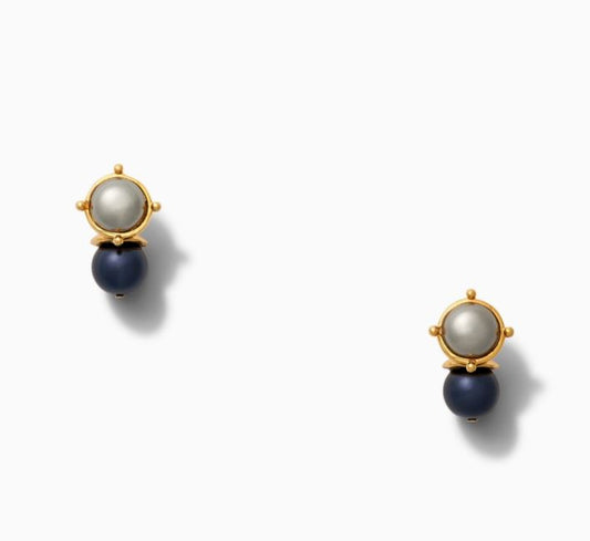 Dark and Stormy Pearl Post Earring