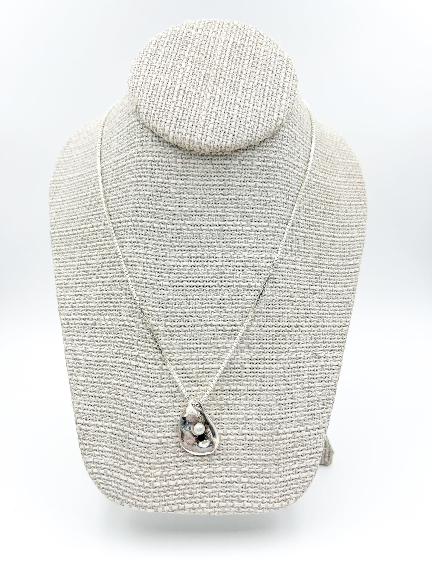 Petite Sterling Silver Oyster Necklace