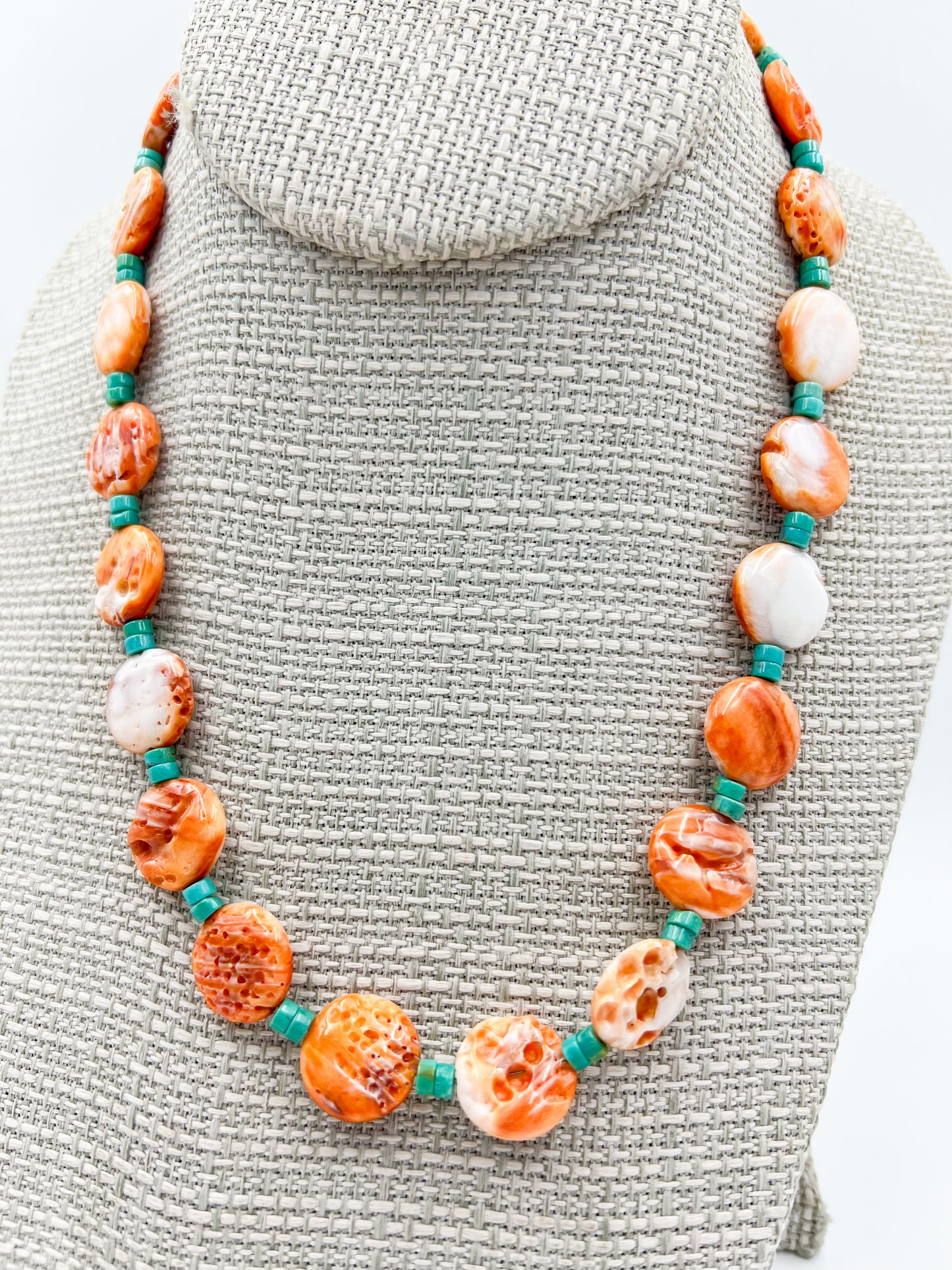 Spiny Oyster & Turquoise Necklace