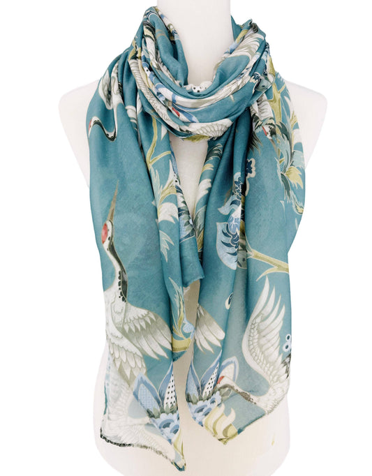 Crane Scarf in Teal