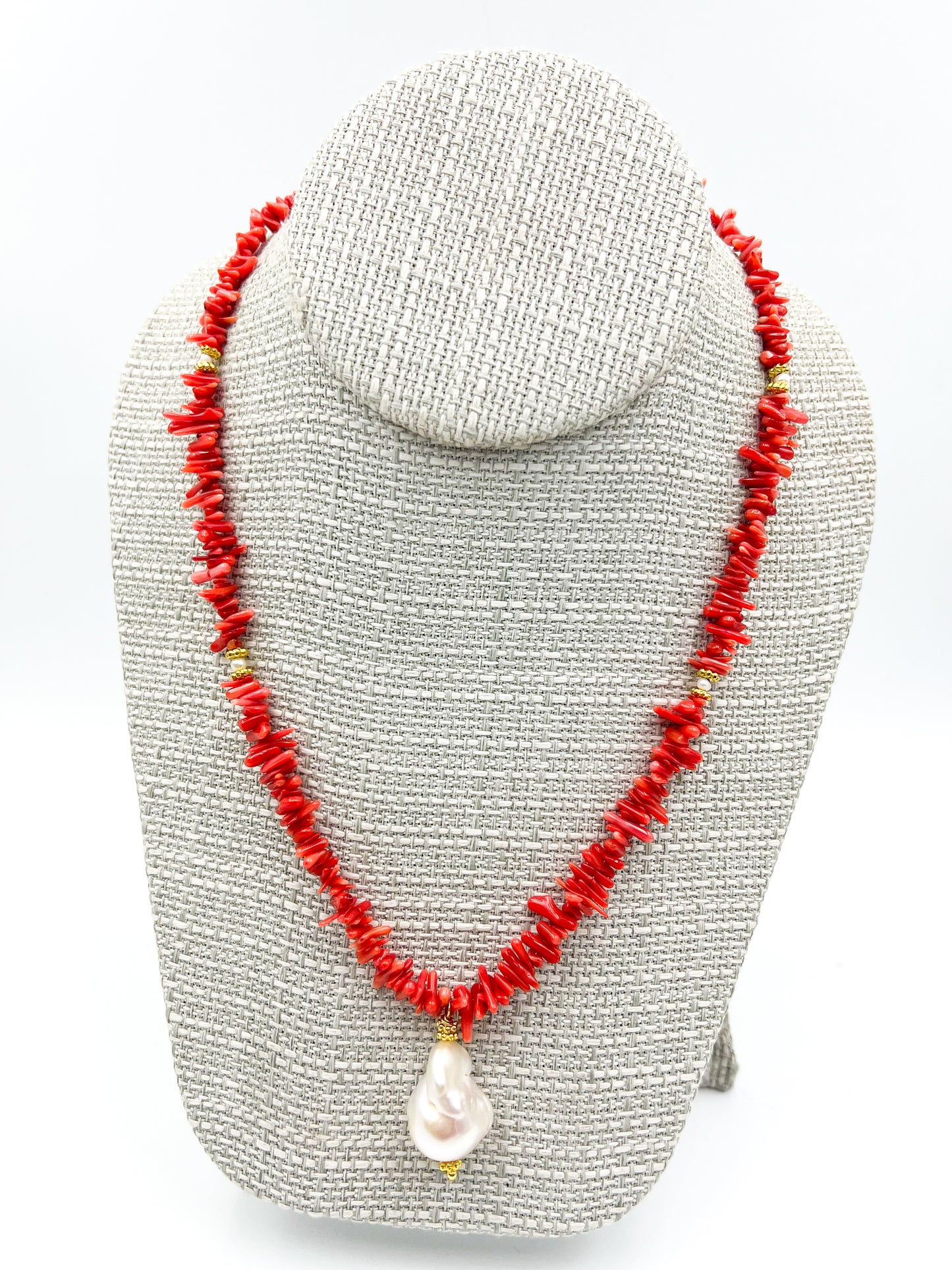 Baroque Pearl Coral Necklace
