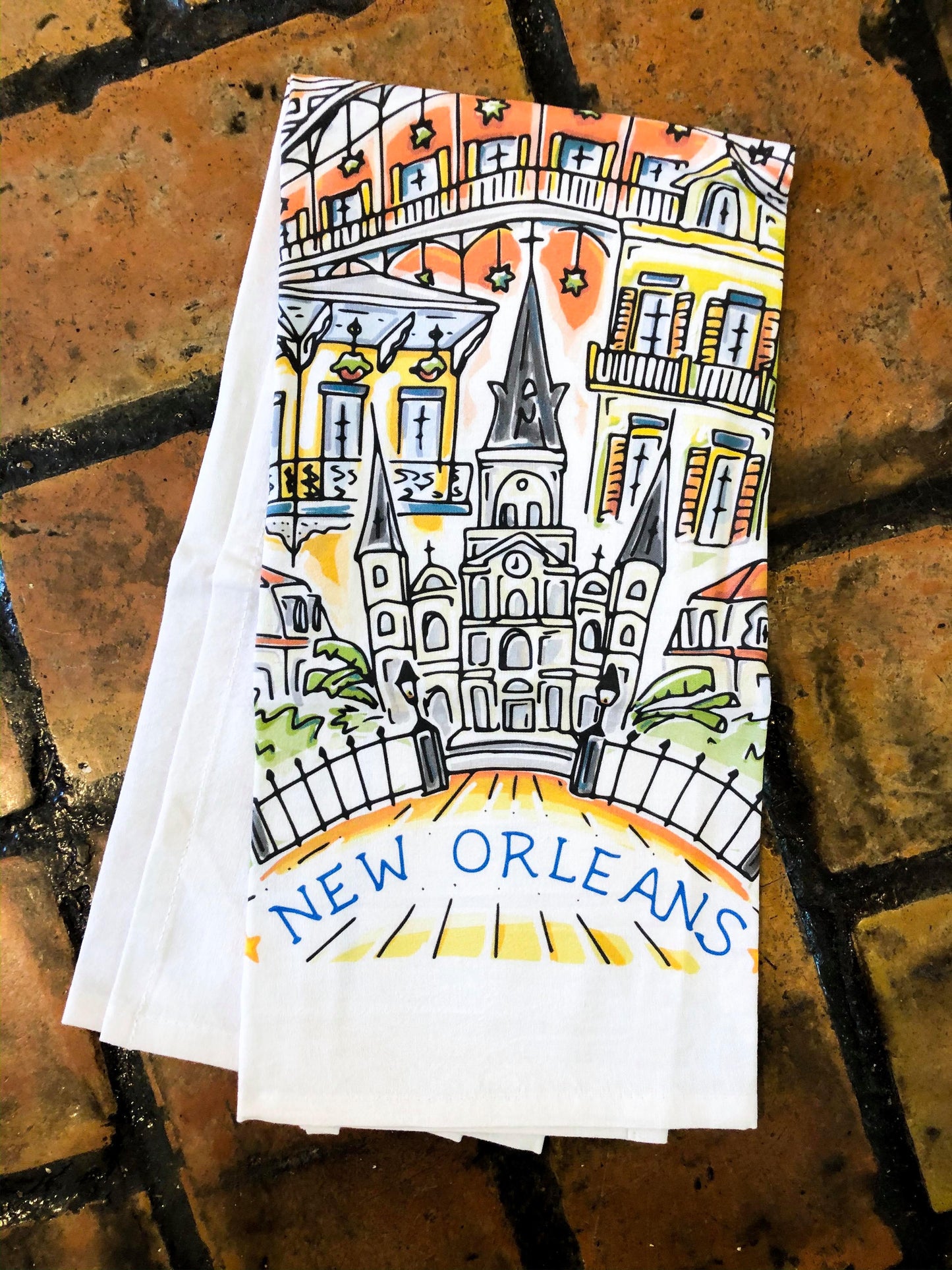 New Orleans Scene Dish Towel