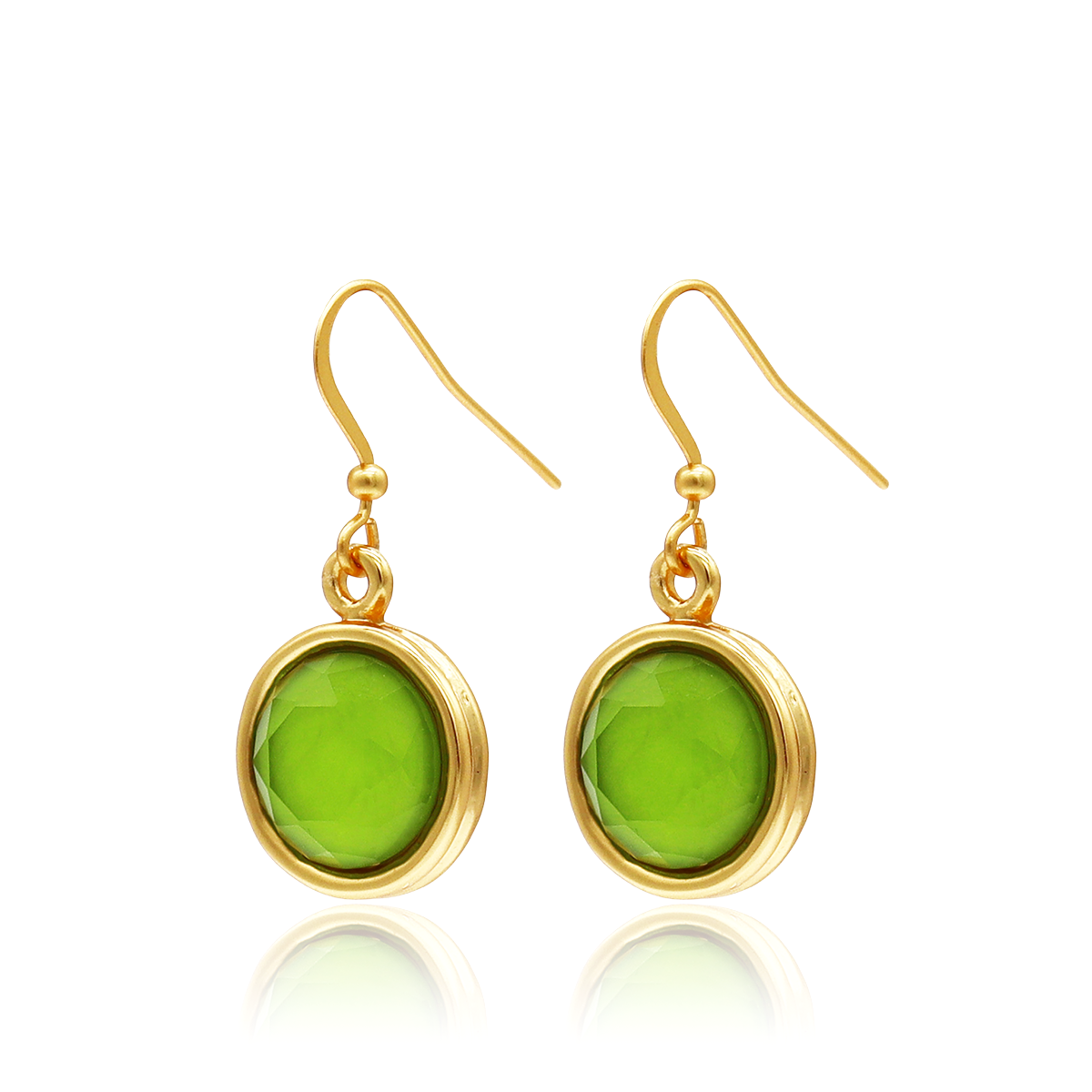 Apple Green Cabochon Earring
