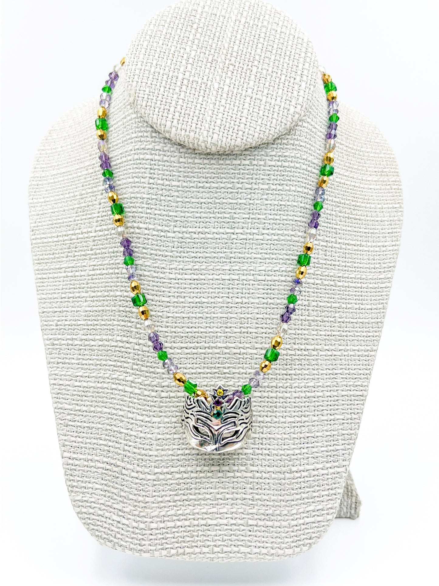 Sterling Silver Masquerade Mask Necklace