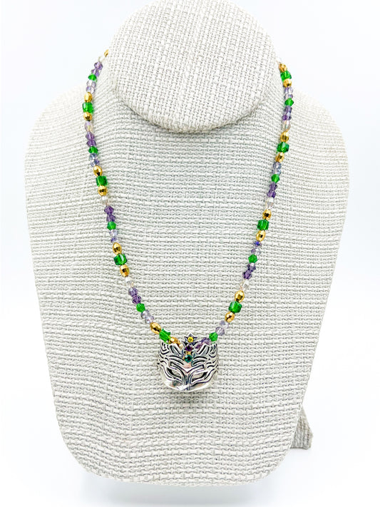 Sterling Silver Masquerade Mask Necklace