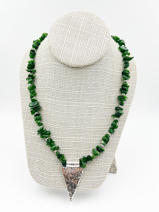 Silver Arrow Jade Necklace