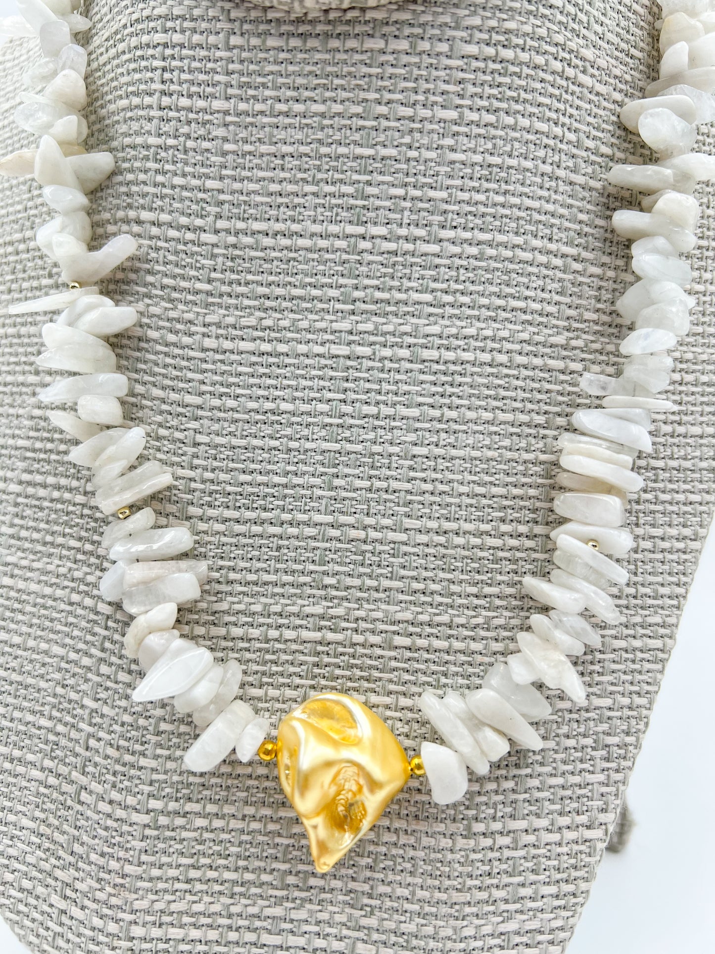 White Agate Stone Necklace
