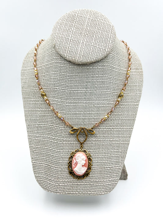 Light Pink Victorian Cameo Necklace