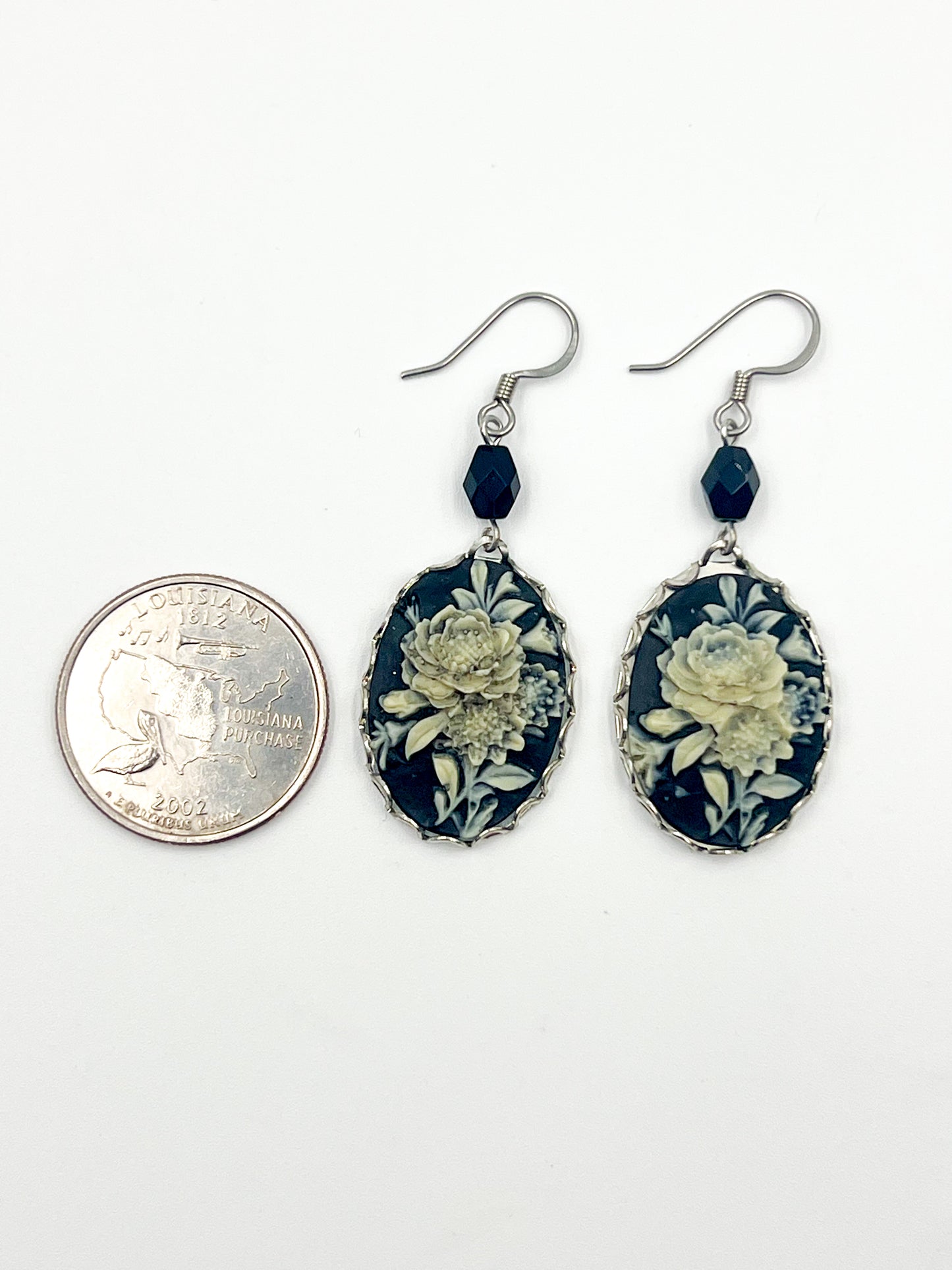 Flower Cameo Earrings