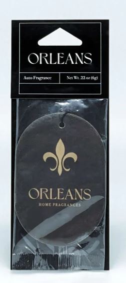 Take Bourbon Street on-the-go with you! This popular scent combines Bergamot, Italian Mandarin, Tuberose, Transparent Amber, and Benzoin. Base notes of Bourbon Vanilla, Oak Wood, and Exotic Musk. Made from fragrance-infused paperboard. Hang it on your rear-view mirror or secretly tuck it anywhere in your car. Replace when the fragrance fades.