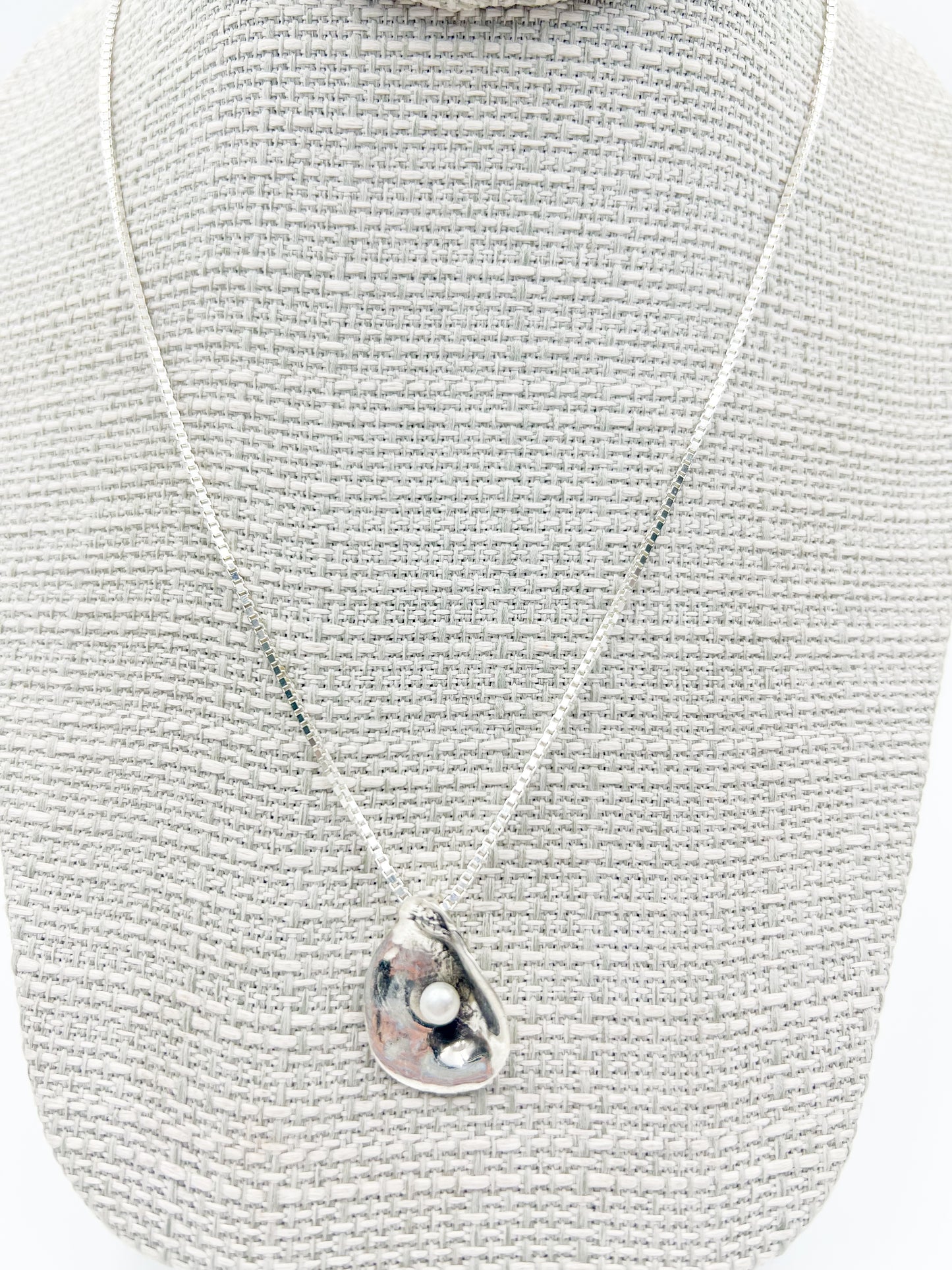 Petite Sterling Silver Oyster Necklace