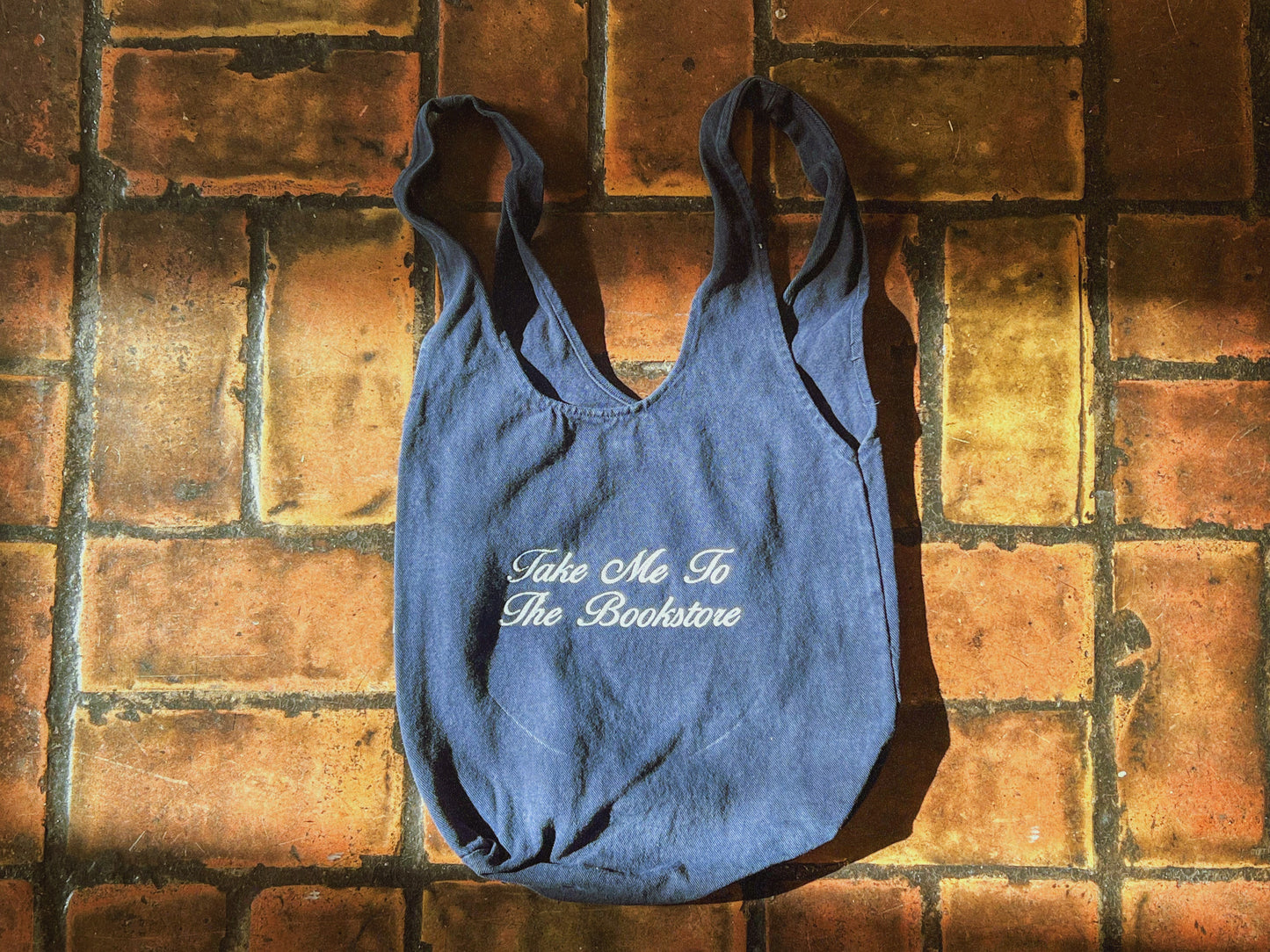 Take Me To The Bookstore Bag in Navy