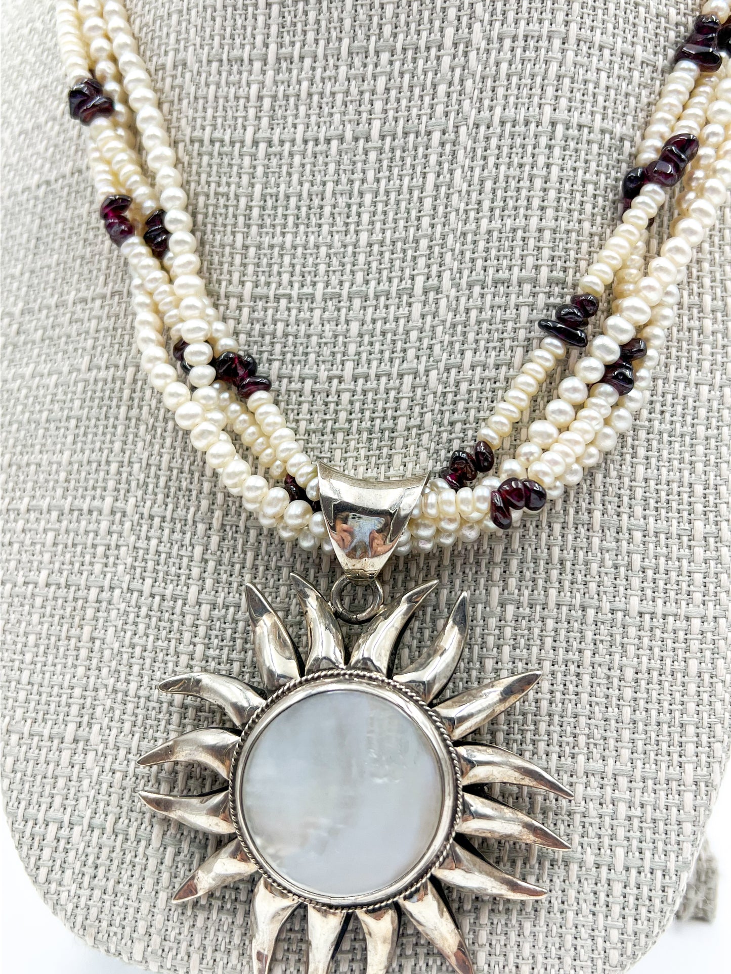 Mother of Pearl Sun Necklace