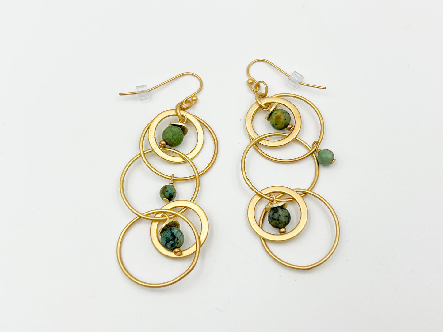 African Turquoise Drop Earrings