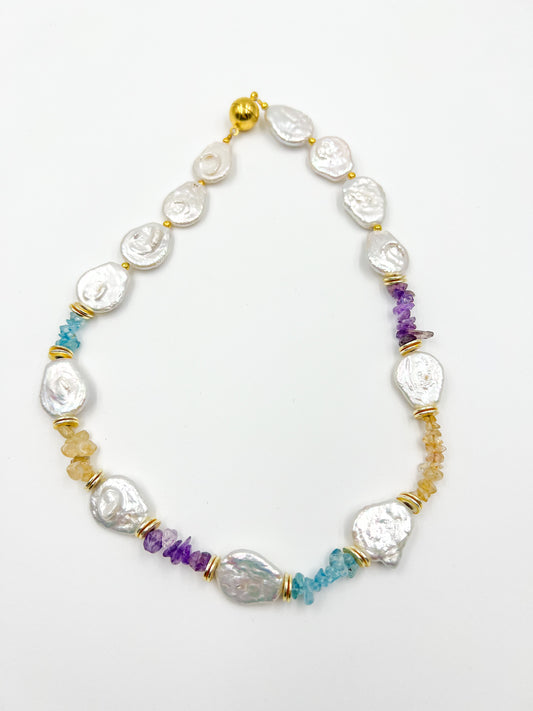 Freshwater Pearl & Quartz Necklace
