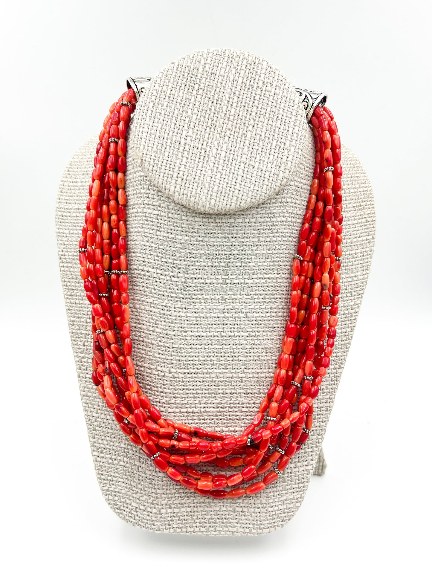 Multi-Strand Coral Necklace