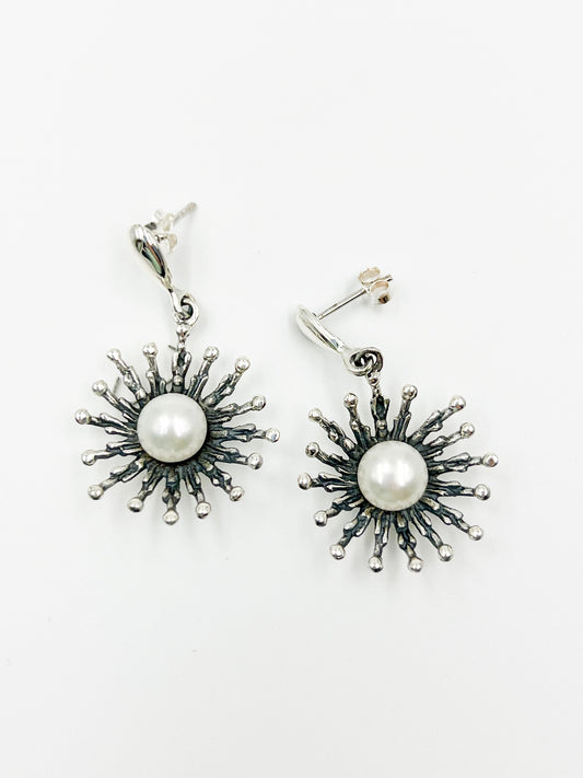 Sterling Silver Flower Post Earring