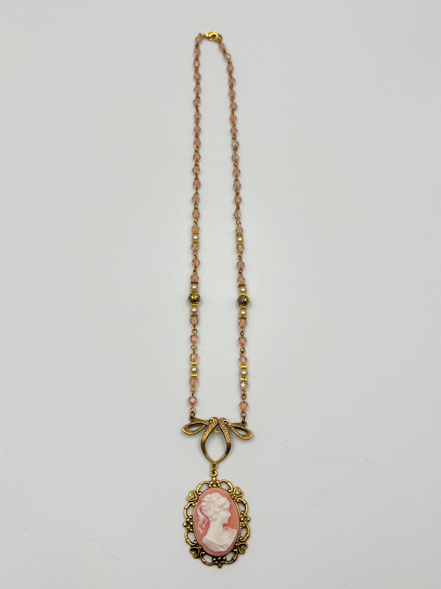 Light Pink Victorian Cameo Necklace