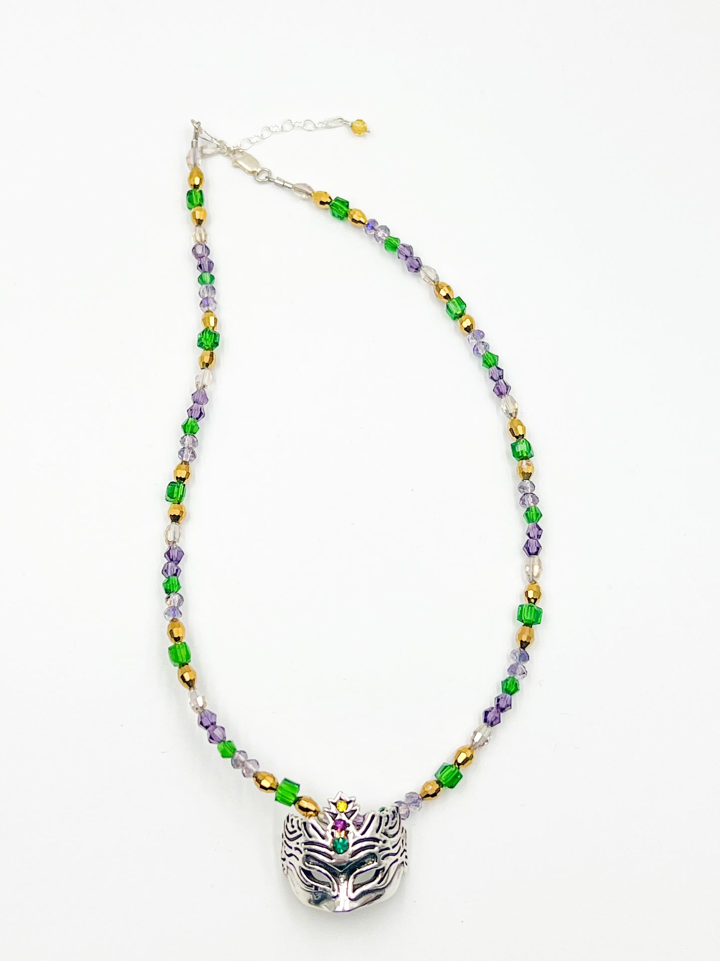 Sterling Silver Masquerade Mask Necklace