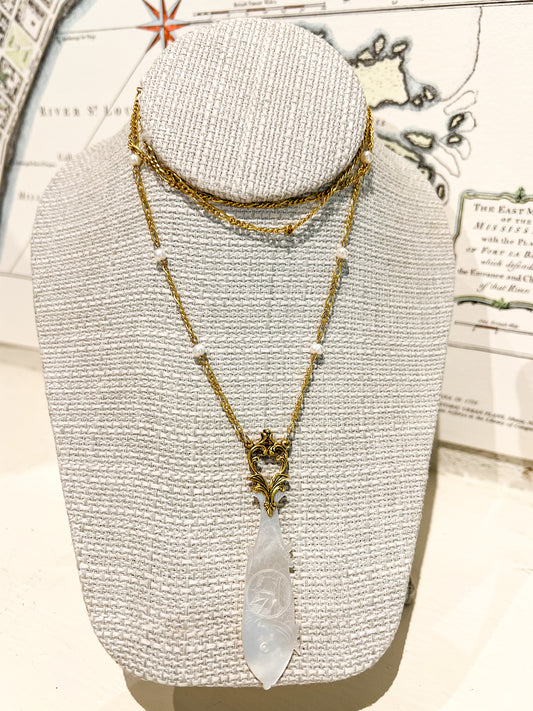 Antique Mother of Pearl Necklace - Fish