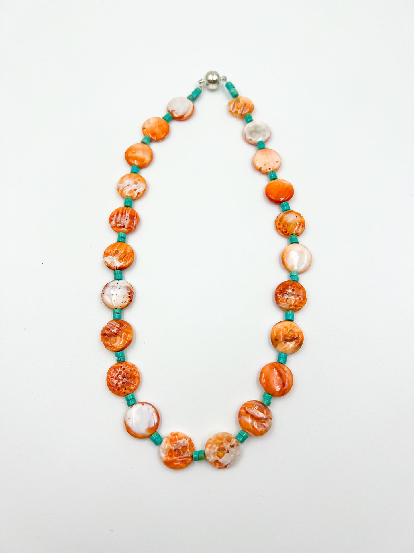 Spiny Oyster & Turquoise Necklace