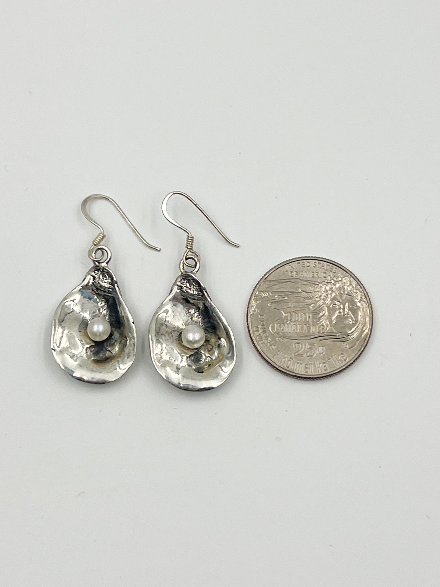 Petite Sterling Silver Oyster Wire Earring