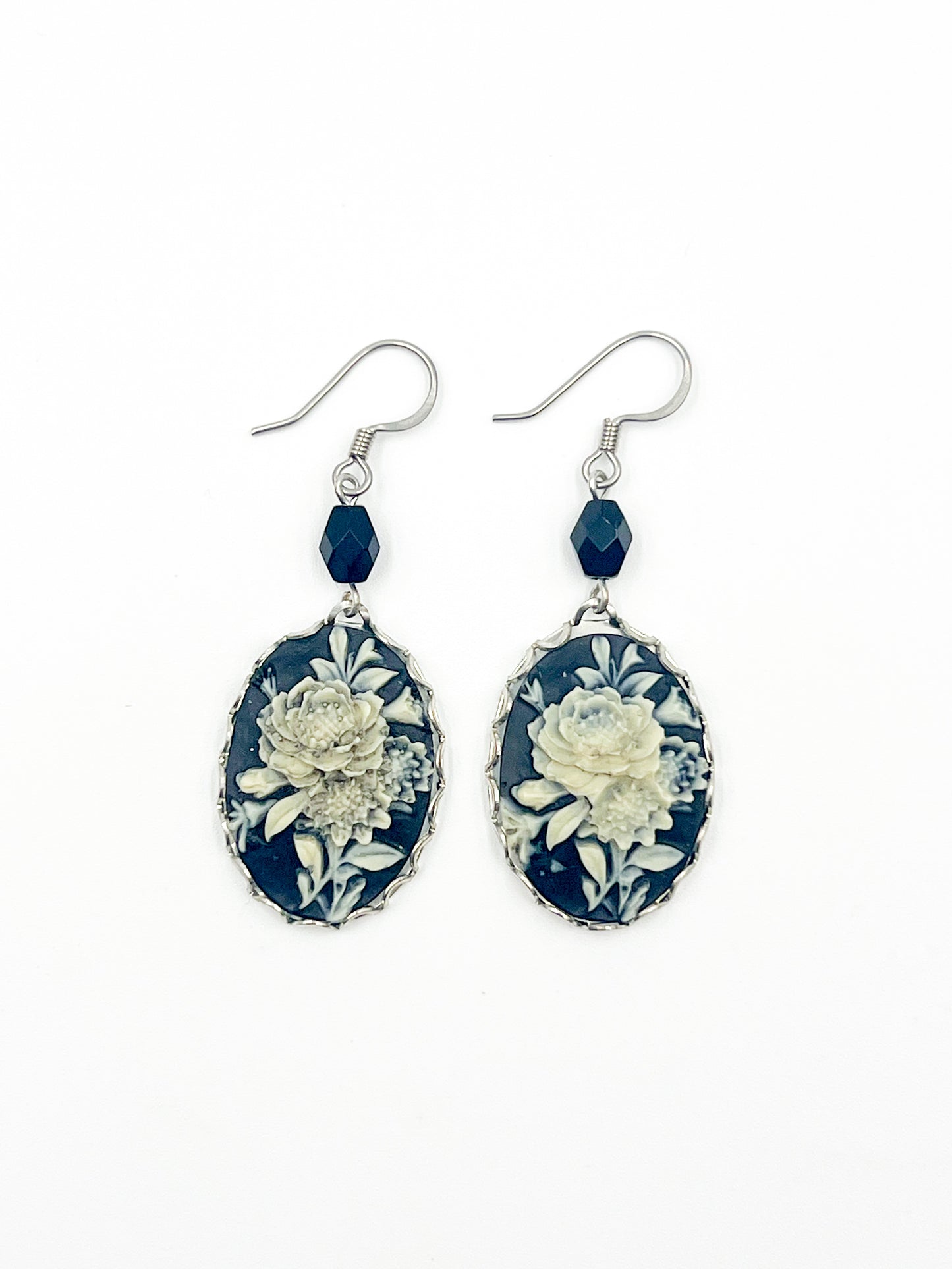 Flower Cameo Earrings