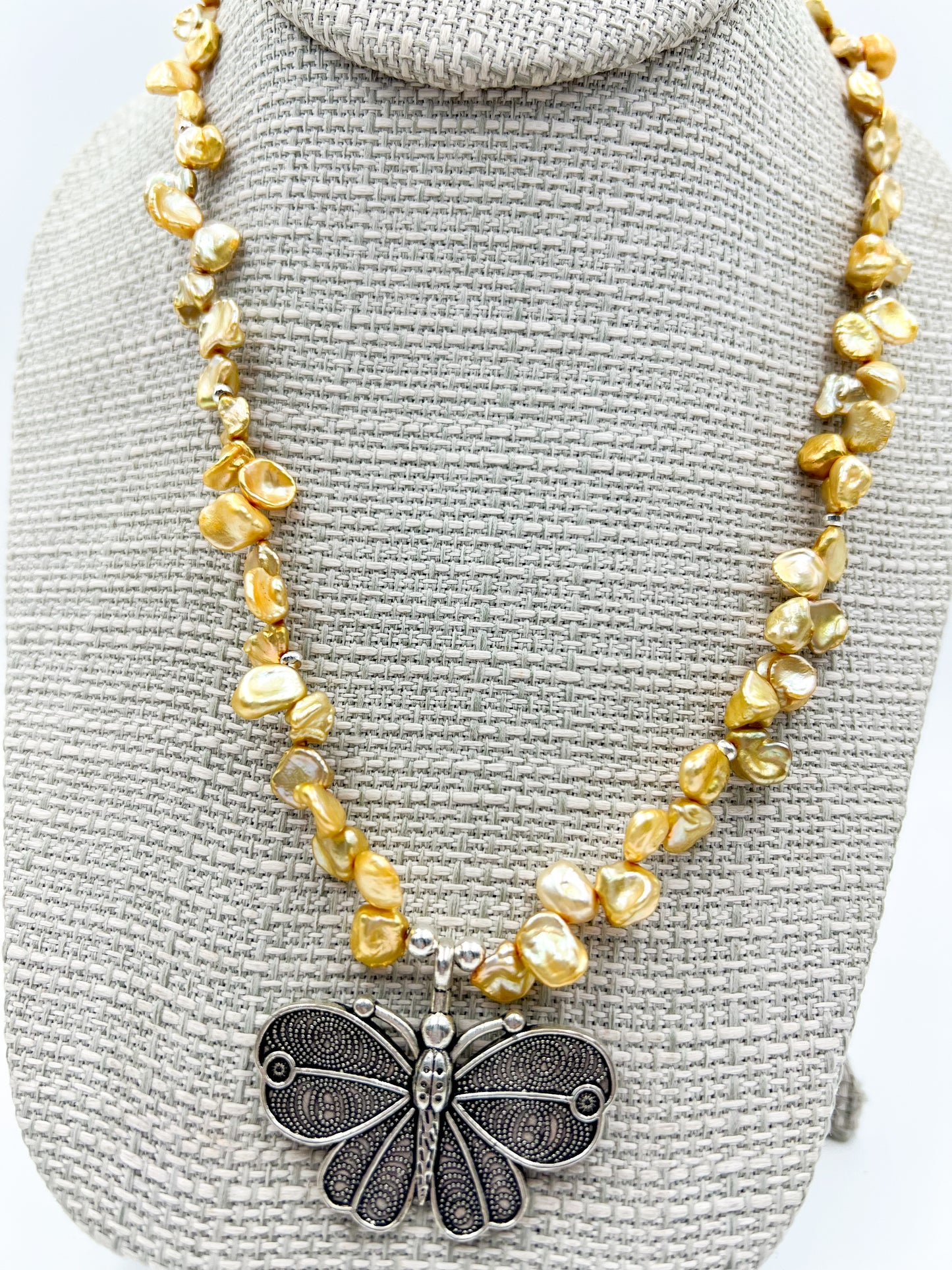 Golden Freshwater Pearl Necklace
