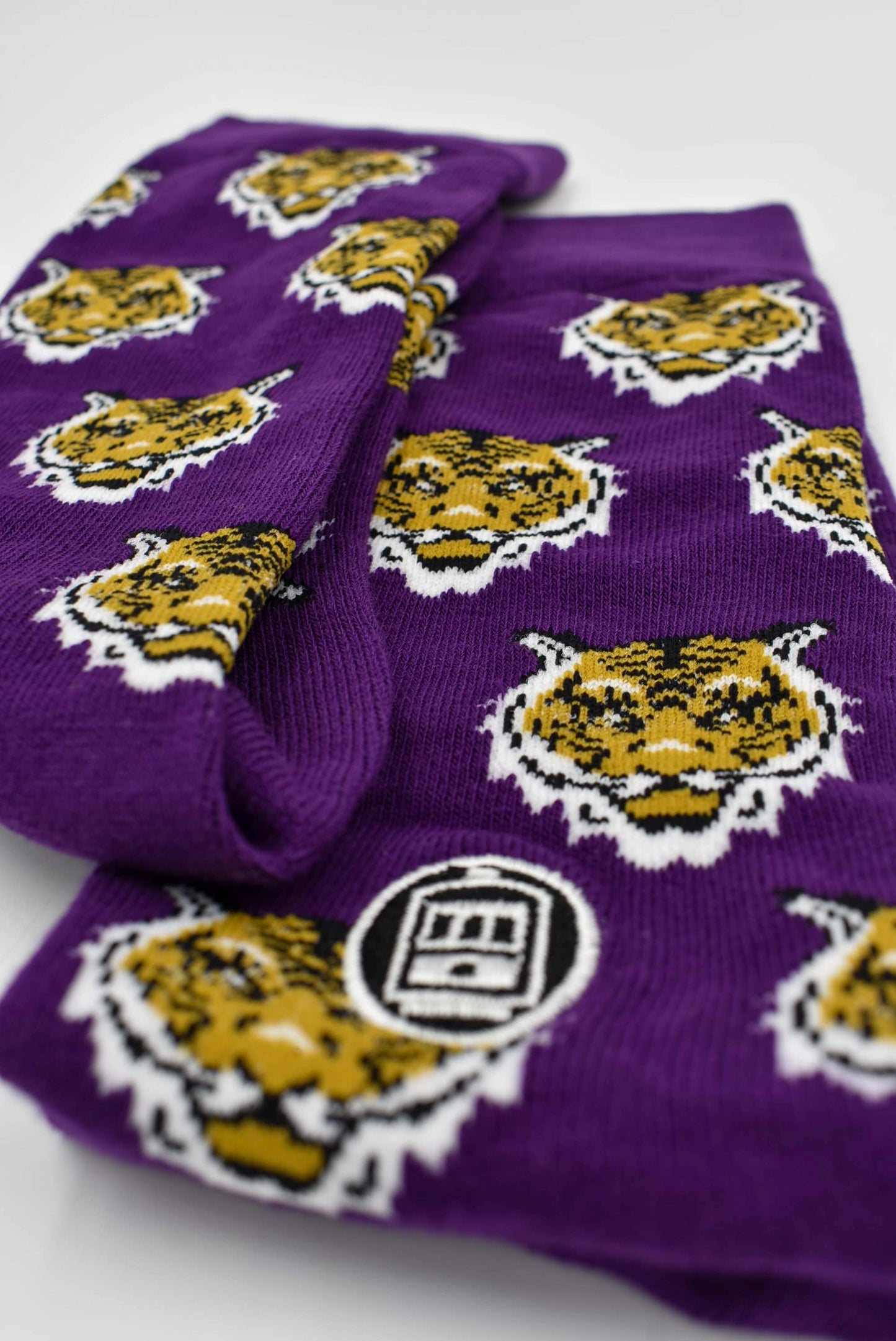 Purple + Gold Tiger Socks