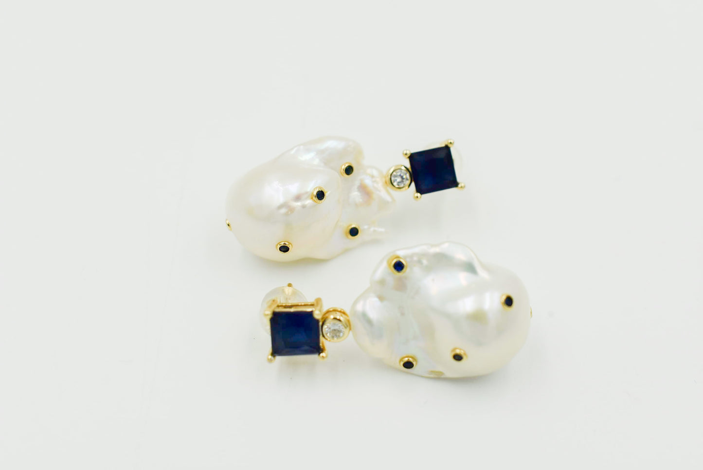Baroque Pearl + Gem Earrings