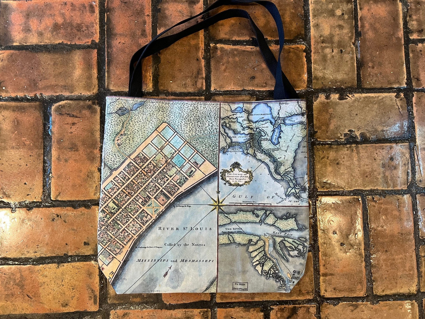 Historic FRENCH QUARTER of New Orleans 1720, hand-painted by Lisa Middleton 2013 tote bag