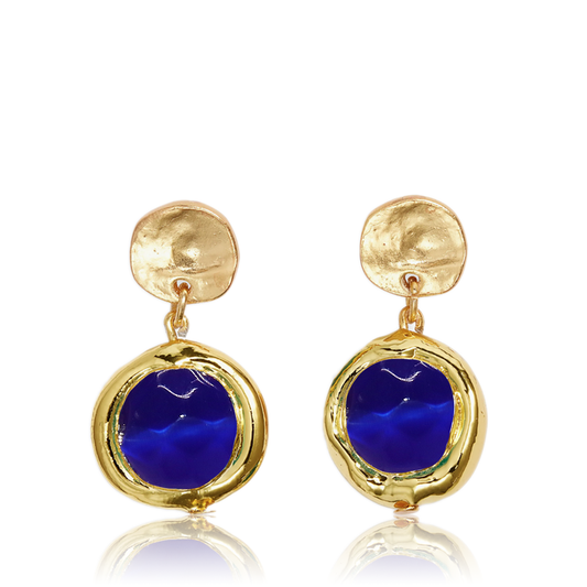 Coriandoli Post Earrings in Egyptian Blue