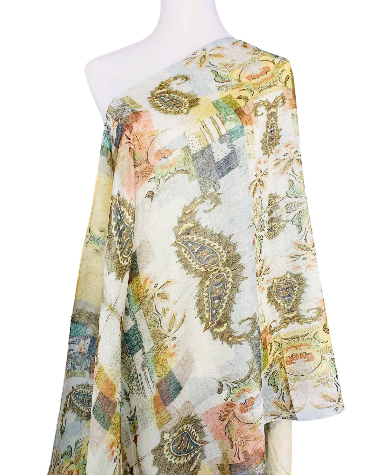 Multi Paisley Art Work Scarf