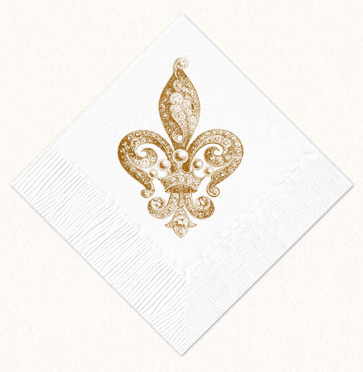 Alexa Pulitzer Jeweled Fleur De Lis Napkins