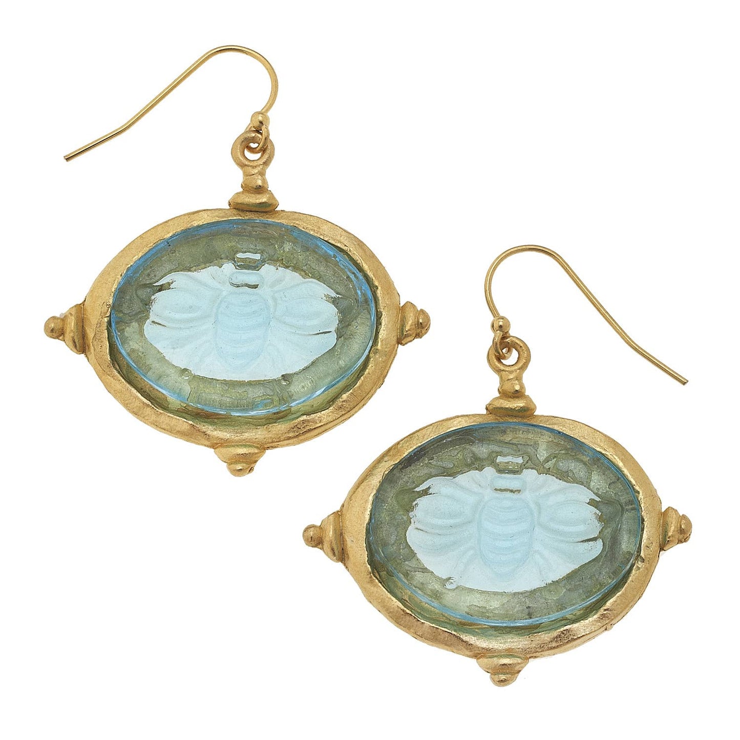 Aqua Venetian Bee Earrings