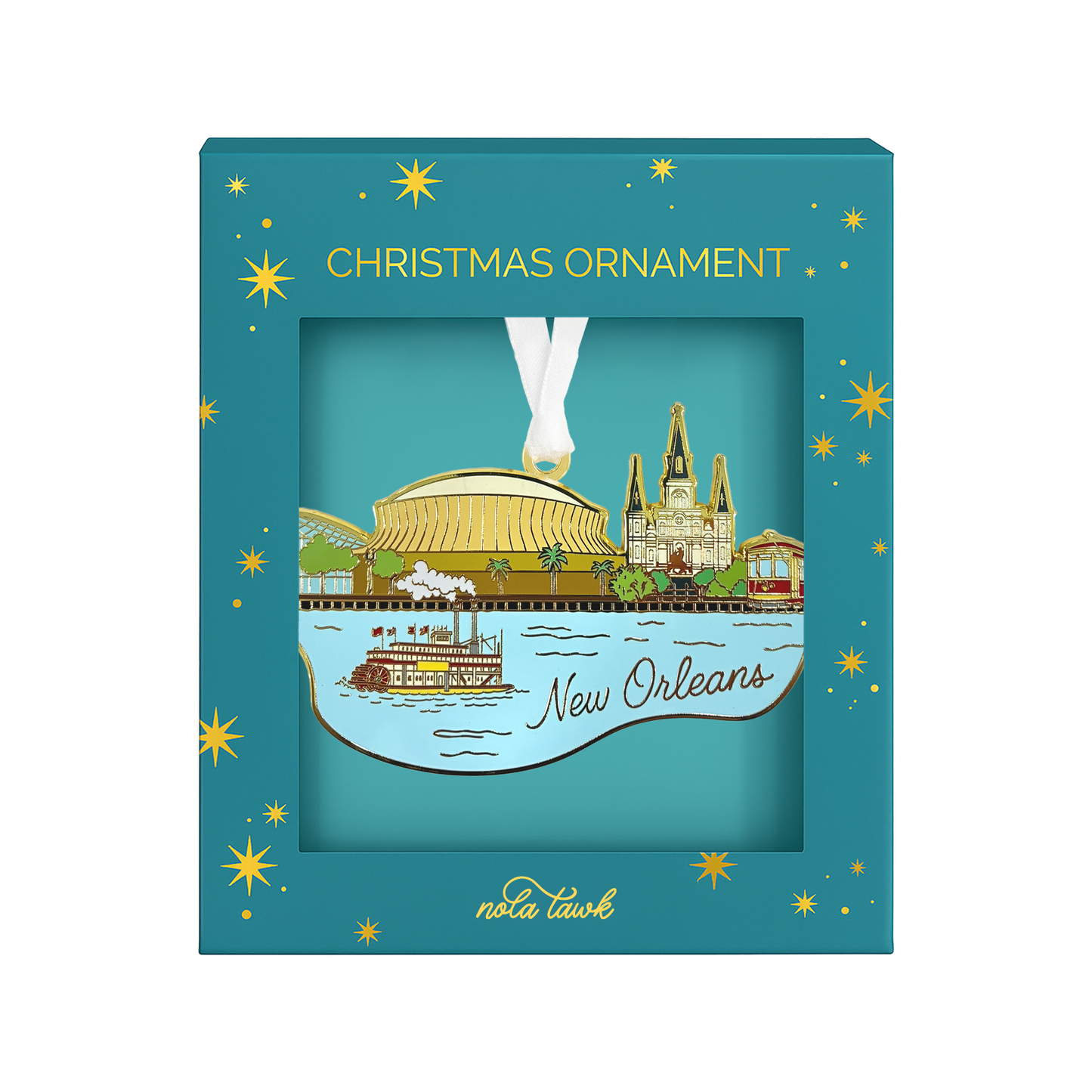 New Orleans Skyline Enamel Ornament