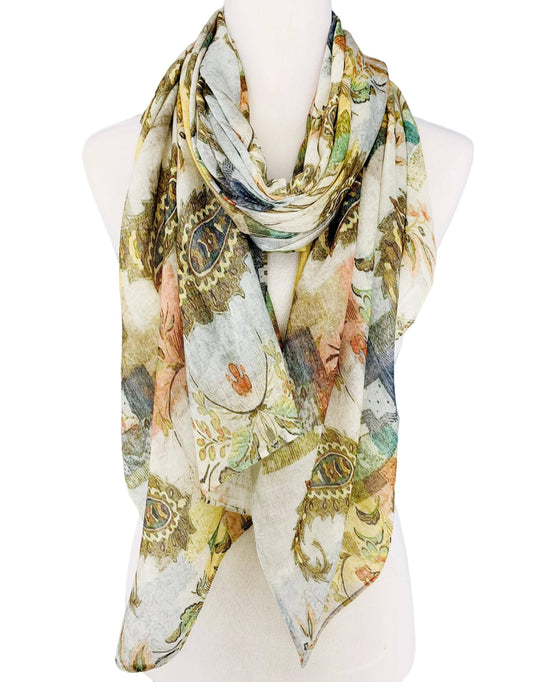Multi Paisley Art Work Scarf