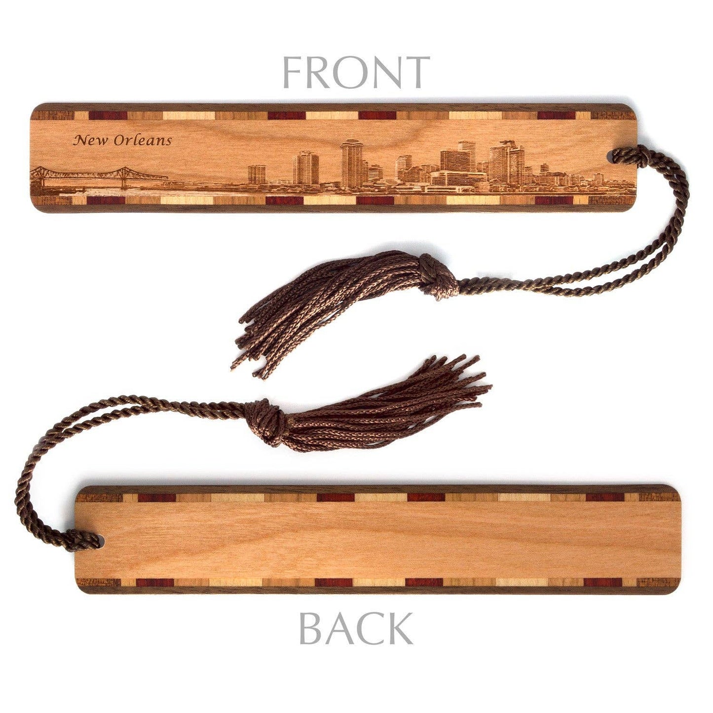 New Orleans Louisiana Downtown Engraved Wooden Bookmark
