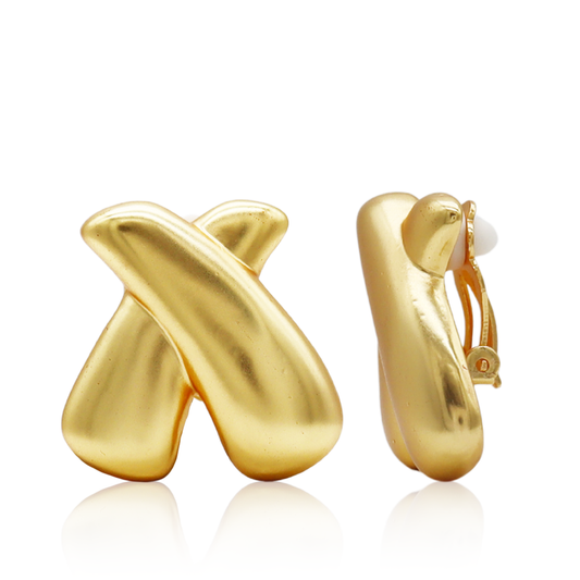 Crossed Clip-on Earrings
