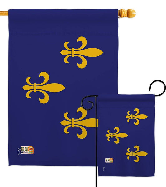Triple Fleur De Lis Garden Flag