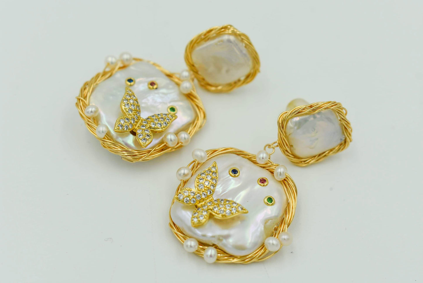 Butterfly Pearl Earring