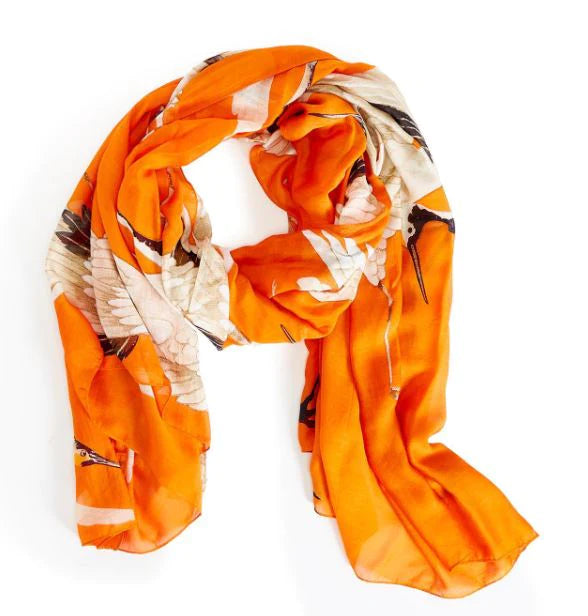 Bufanda de garza color mandarina 