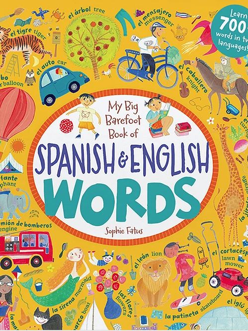 A hardcover book of Spanish and English Words. Learn seven hundred (700) words in two languages. For any ages