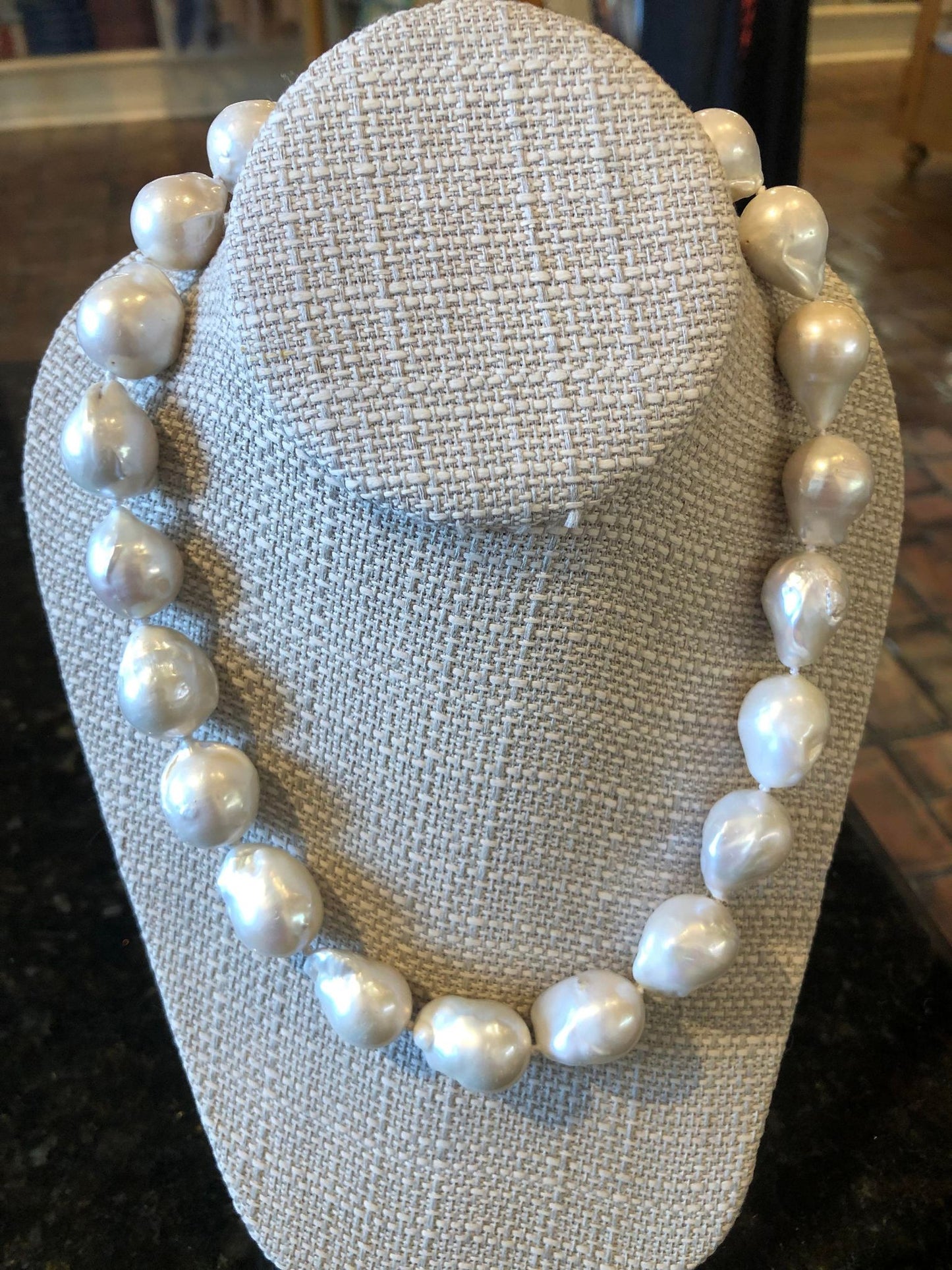 White Baroque Pearl Necklace