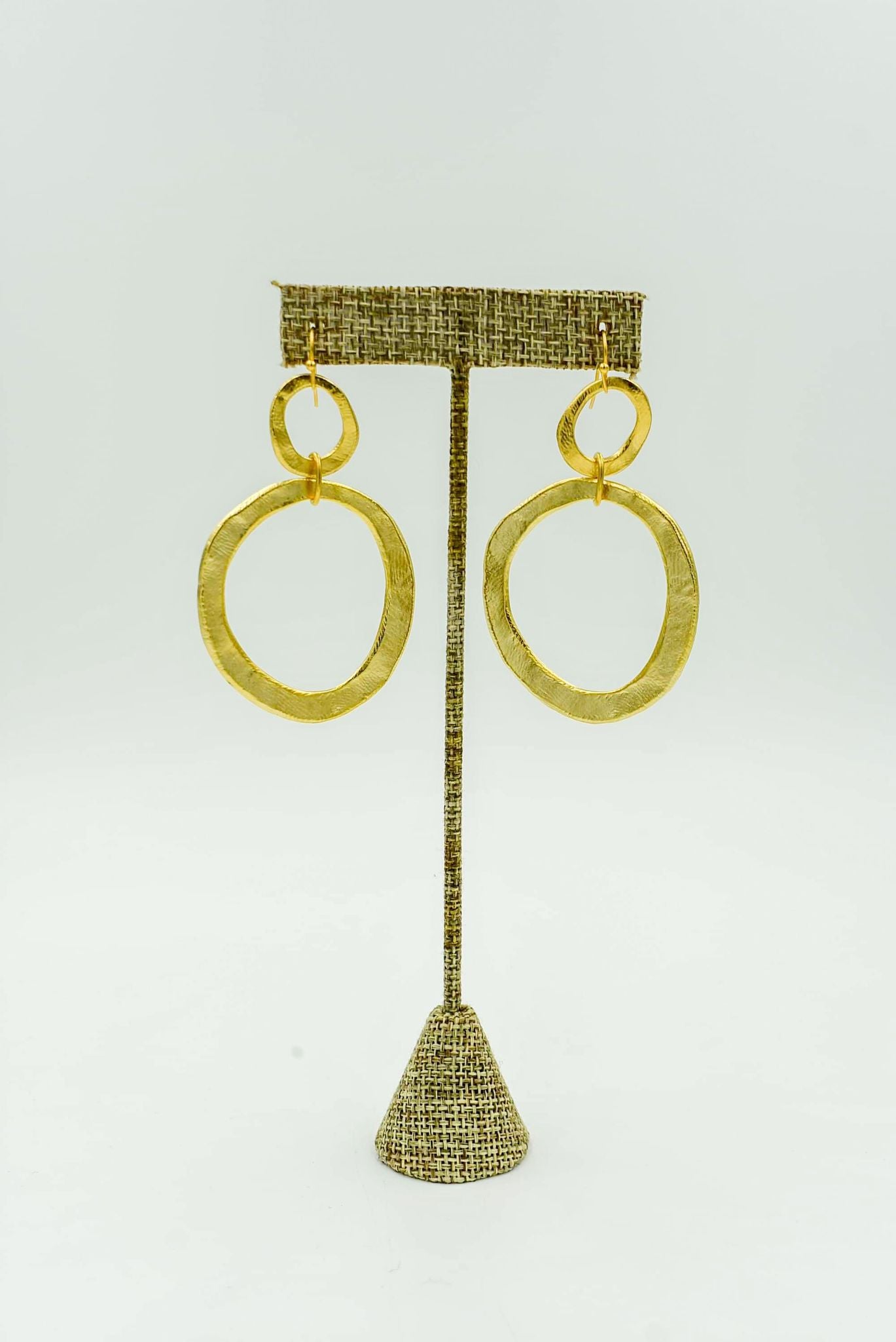 Handcast Double Circle Earring