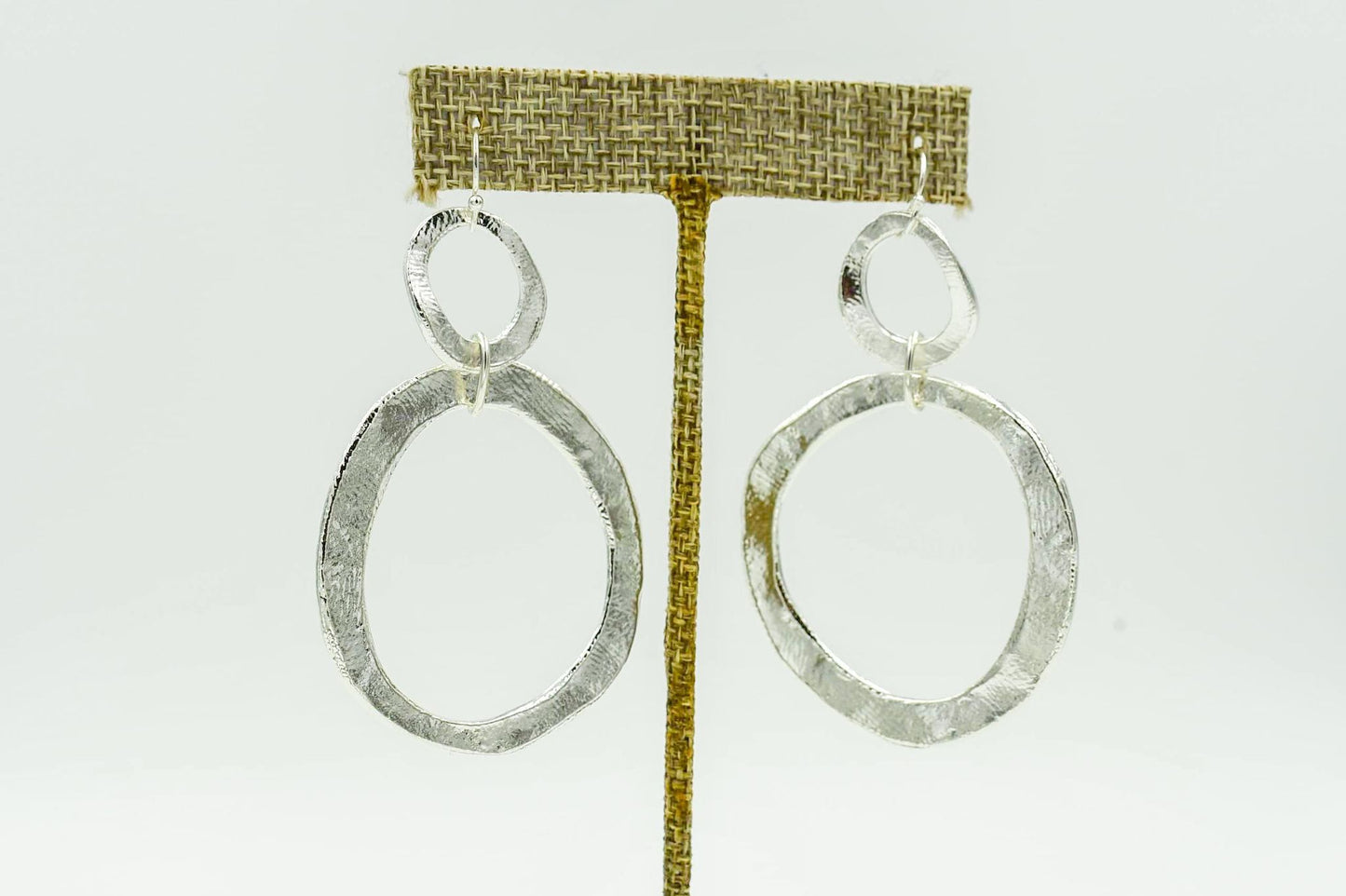 Handcast Double Circle Earring